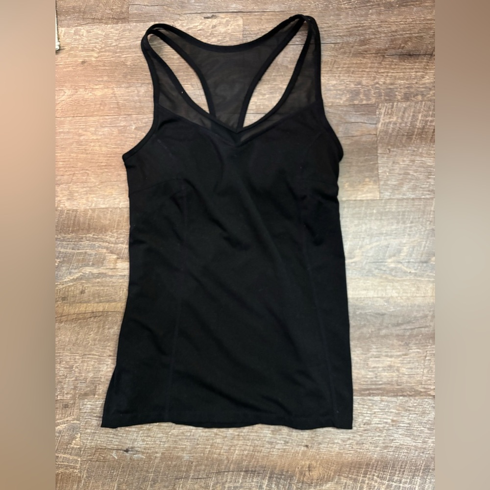 Zella Black Mesh Detail Tank Top